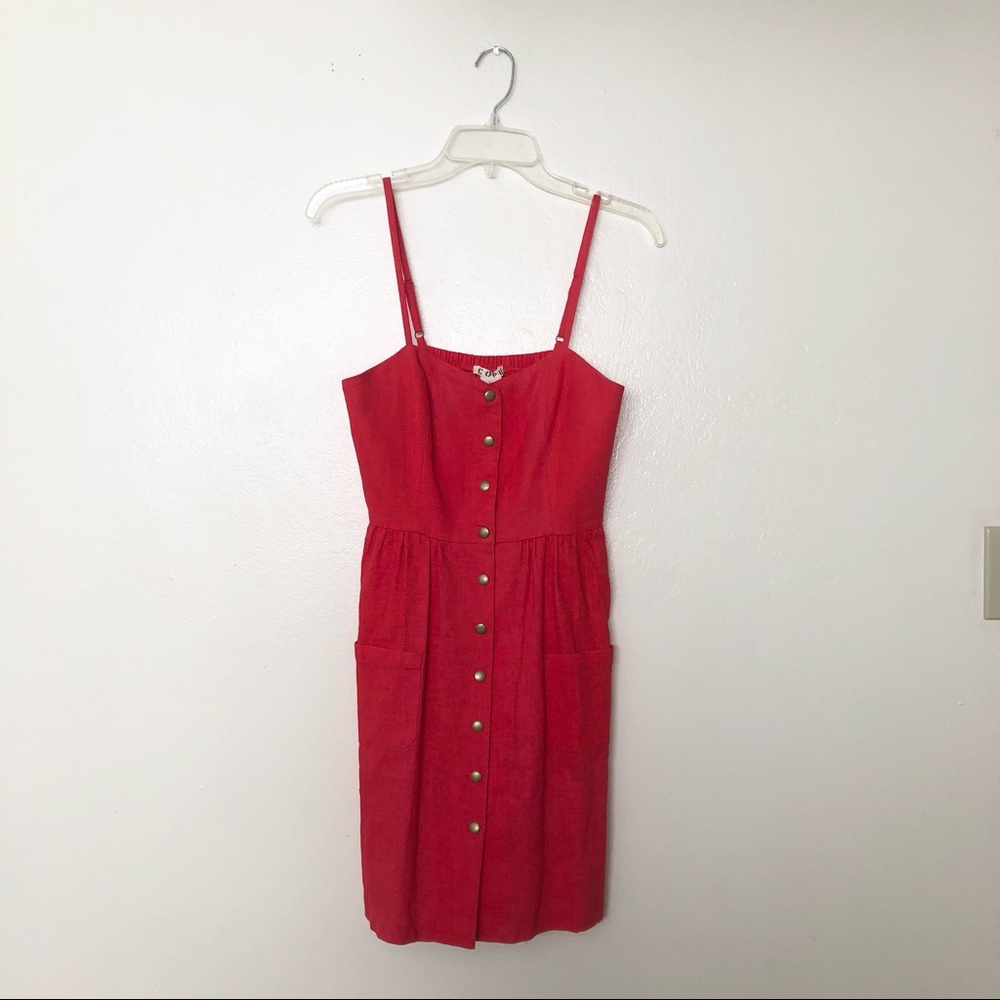 Urban Outfitters Cherry Red Button Down Dress